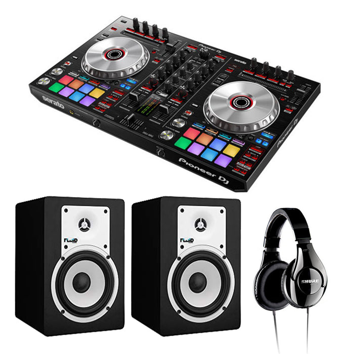 Pioneer DJ DDJ-SR2 Controller + Fluid Audio C5BT and SRH240A headphones bundle