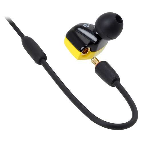 Audio-Technica Consumer ATH-LS50iSSYL In-Ear Headphones with In-Line Mic and Control (Yellow) - Rock and Soul DJ Equipment and Records