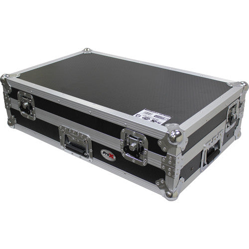 ProX Flight Case for Pioneer DDJ-1000 Controller with Laptop Shelf and Wheels (Silver-on-Black) - Rock and Soul DJ Equipment and Records