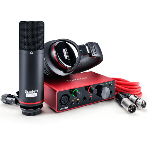 Focusrite Scarlett Solo Studio 2x2 USB Audio Interface with Microphone & Headphones (3rd Generation) - Rock and Soul DJ Equipment and Records