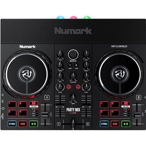 Numark Party Mix Live DJ Controller with Built-In Light Show and Speakers - Rock and Soul DJ Equipment and Records