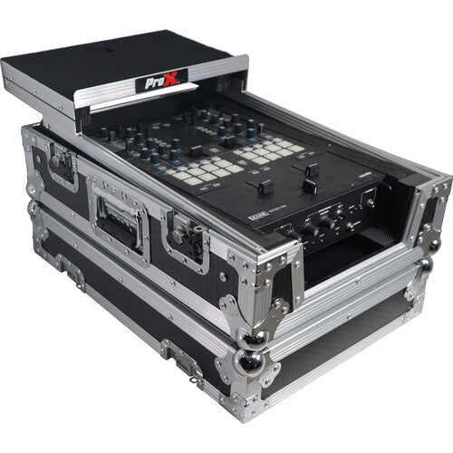 ProX XS-M11LT Universal Flight Case with Laptop Shelf for Pioneer DJM-S11 and Rane SEVENTY / SEVENTY-TWO MKII Mixers (Silver on Black) - Rock and Soul DJ Equipment and Records
