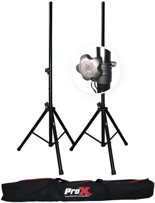 ProX T-SS18P Heavy Duty Speaker Tripod Stands with Bag, 6' (44-72"), 2-Pack - Rock and Soul DJ Equipment and Records