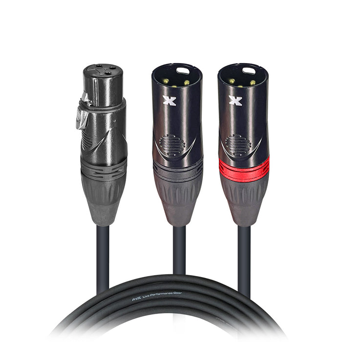 ProX 6" XLR-F to Dual XLR-M High Performance Audio Y Cable