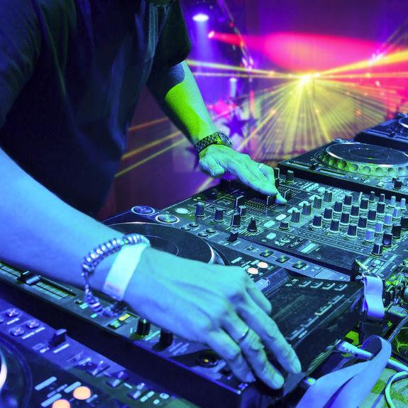 DJing in a club 