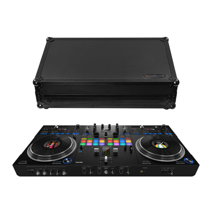 Pioneer DJ DDJ-REV7 2-Channel Serato DJ Pro Controller + Odyssey DDJ-REV7 Black Glide Style Flight Case with Wheels and Laptop Platform