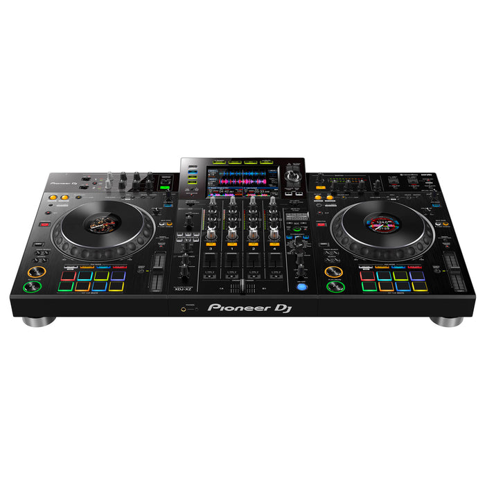 Pioneer DJ XDJ-XZ Professional All-In-One DJ System (Black) + Odyssey Glide Style - 1U Case + Pioneer DJ HDJ-X5-K DJ Headphones in Black + ProX XCP-ECON-M10 Professional Premium Mic Cable + EVA Shockproof Outdoor Case