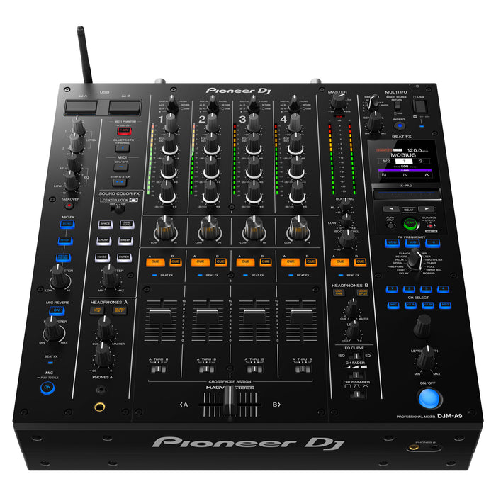 Pioneer DJ DJM-A9 4-Channel Digital Pro-DJ Mixer with Bluetooth (Black) + Headliner Los Angeles Headliner DJM-A9 Flight Case