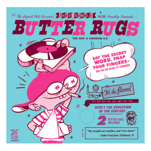 Thud Rumble Butter Rugs 7" White Slipmats (Pair)