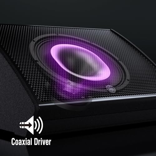 Yamaha DHR Series Powered Speaker, 1000W, 15" LF 1.5" HF Coaxial Design, Plywood Enclosure Bundle with Cables