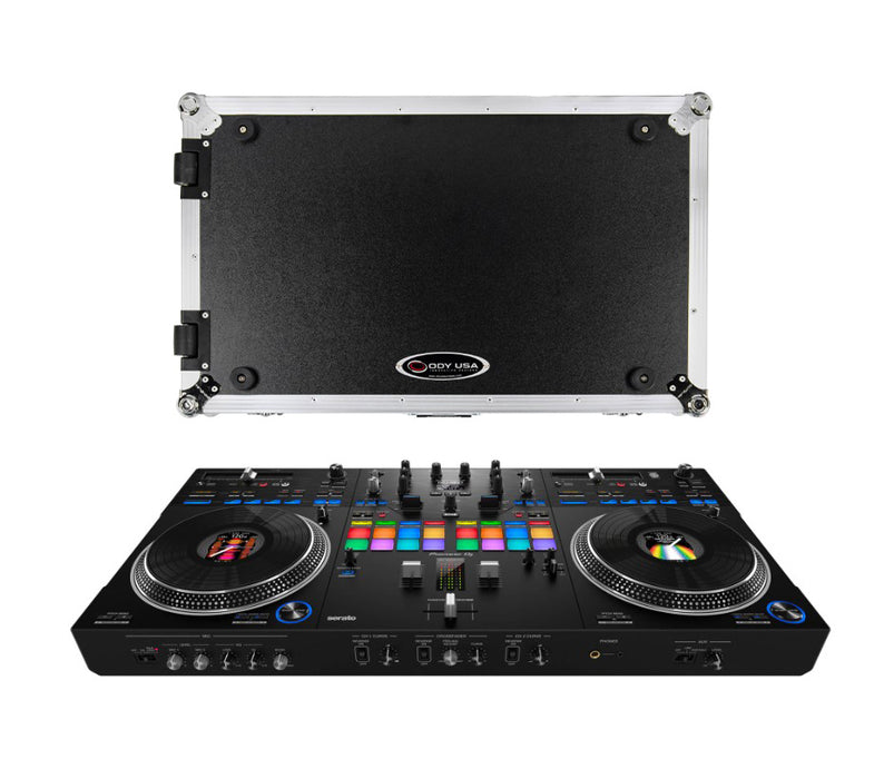 Pioneer DJ DDJ-REV7 + Odyssey Glide Style Flight Case with Wheels and Laptop Platform