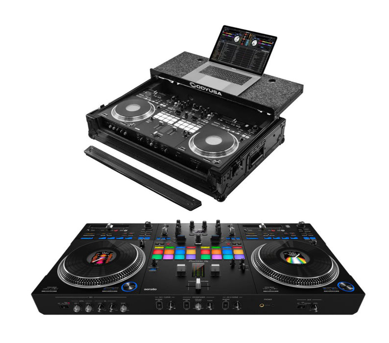 Pioneer DJ DDJ-REV7 + Odyssey Case Black Label Glide Style Flight Case with Wheels