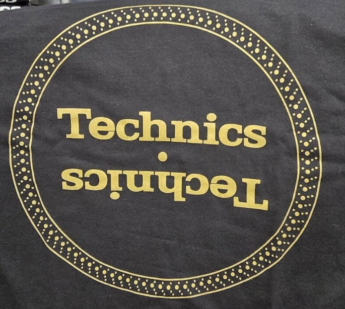 Technics Platter T-Shirt: Gold on Black (Medium Only)