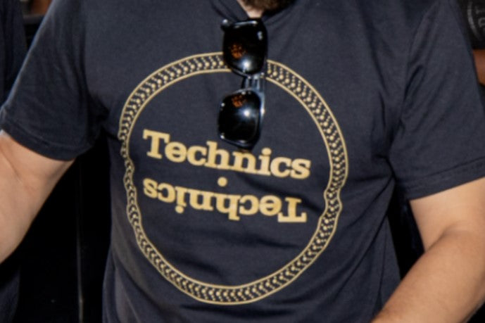 Technics Platter T-Shirt: Gold on Black (Medium Only)