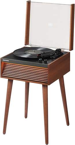 Crosley CR6237A-NA Dean 3-Speed Bluetooth in/Out Vinyl Record Player Turntable with Built-in Speakers, Natural