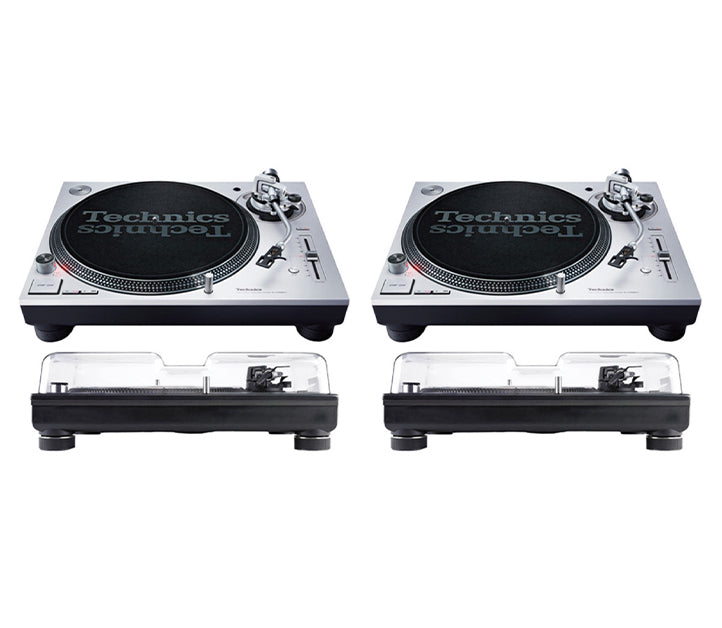 2 x Technics SL-1200MK7 Direct Drive Turntable System (Silver) +2 x Decksaver Dust Cover