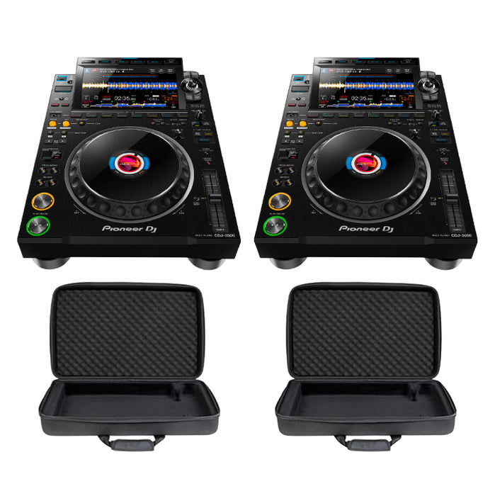 2 x Pioneer DJ CDJ-3000 Pro-DJ Multiplayer + 2 x Headliner Pro-Fit Case