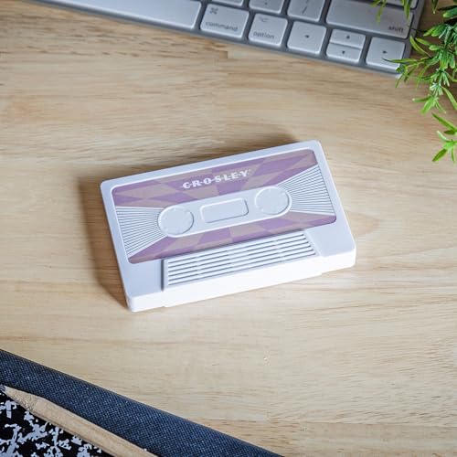 Crosley CR3045WH-CH Cassette Tape Portable Wireless Bluetooth Speaker, Pink Checkered White