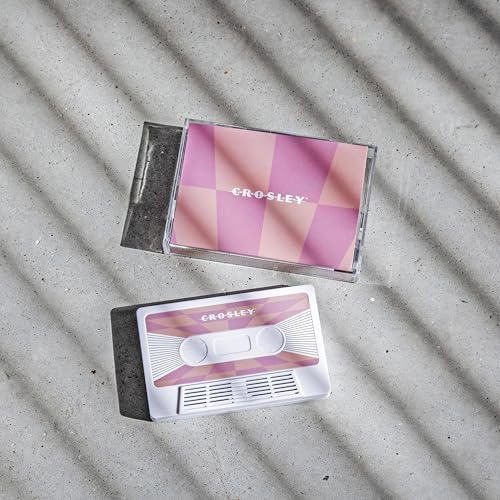 Crosley CR3045WH-CH Cassette Tape Portable Wireless Bluetooth Speaker, Pink Checkered White