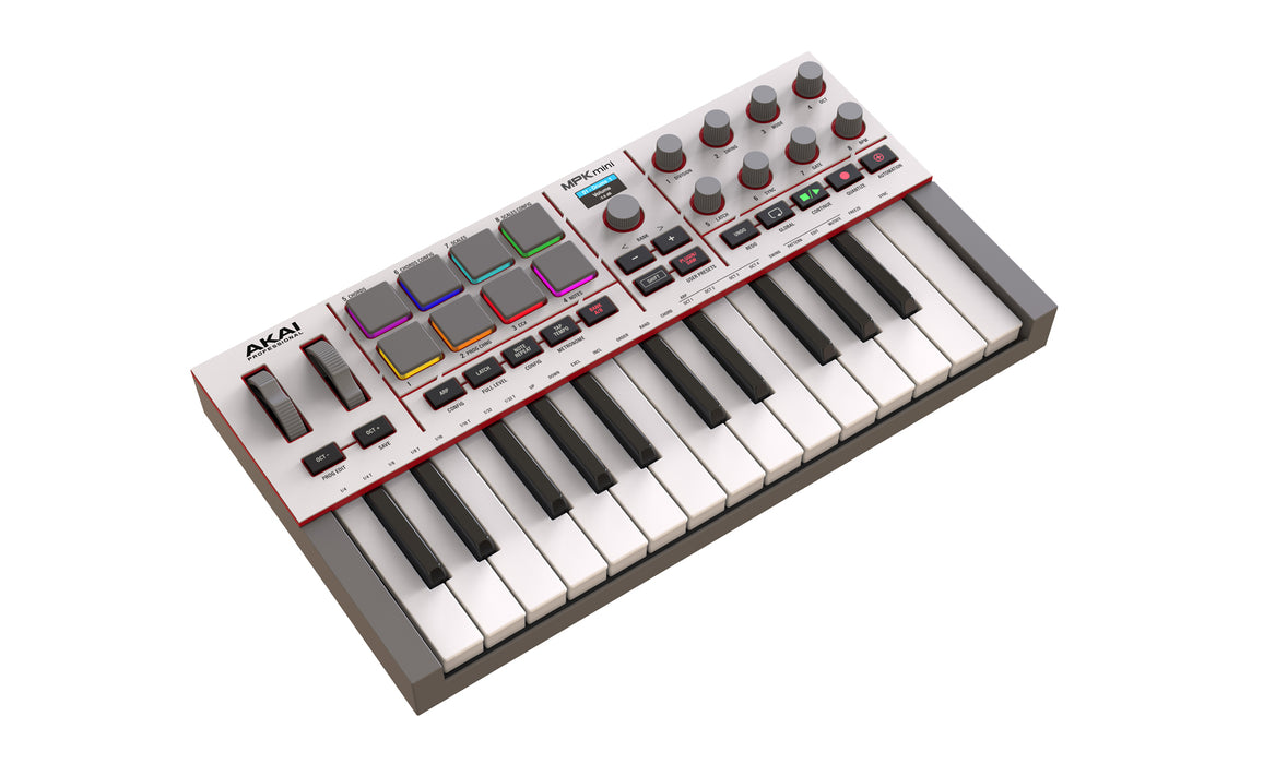 Akai Professional Mpk Mini 4 Compact Midi Controller (White)