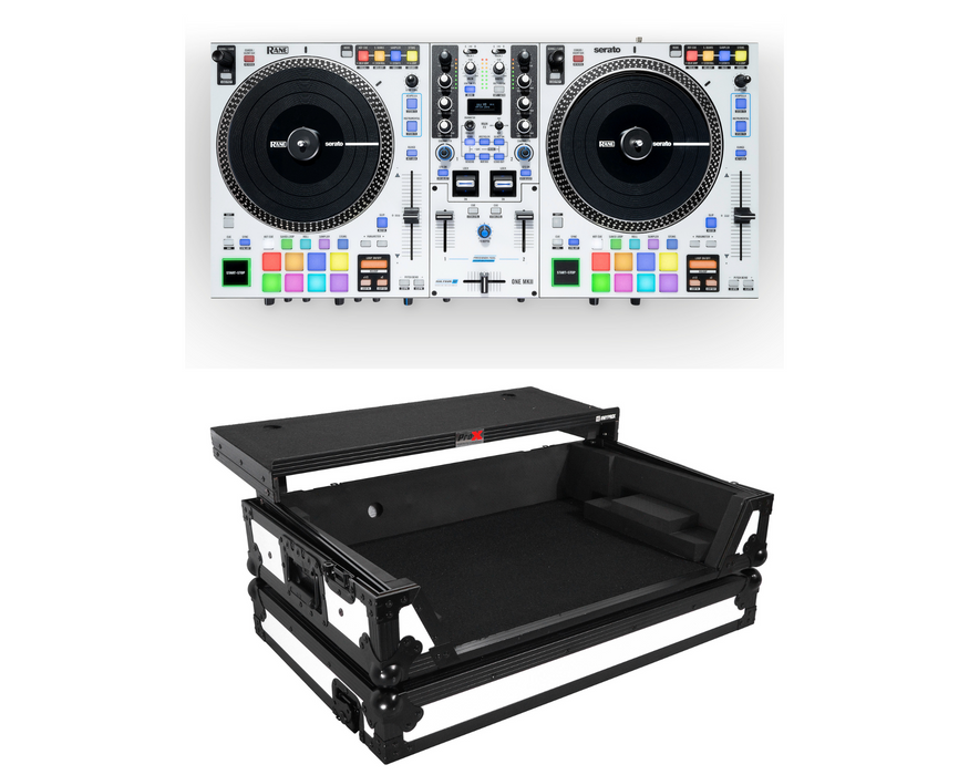Rane DJ One MKII Performance-Ready Motorized DJ Controller + ProX XS-RANEONE WLT WH ATA Flight Case - Black on White