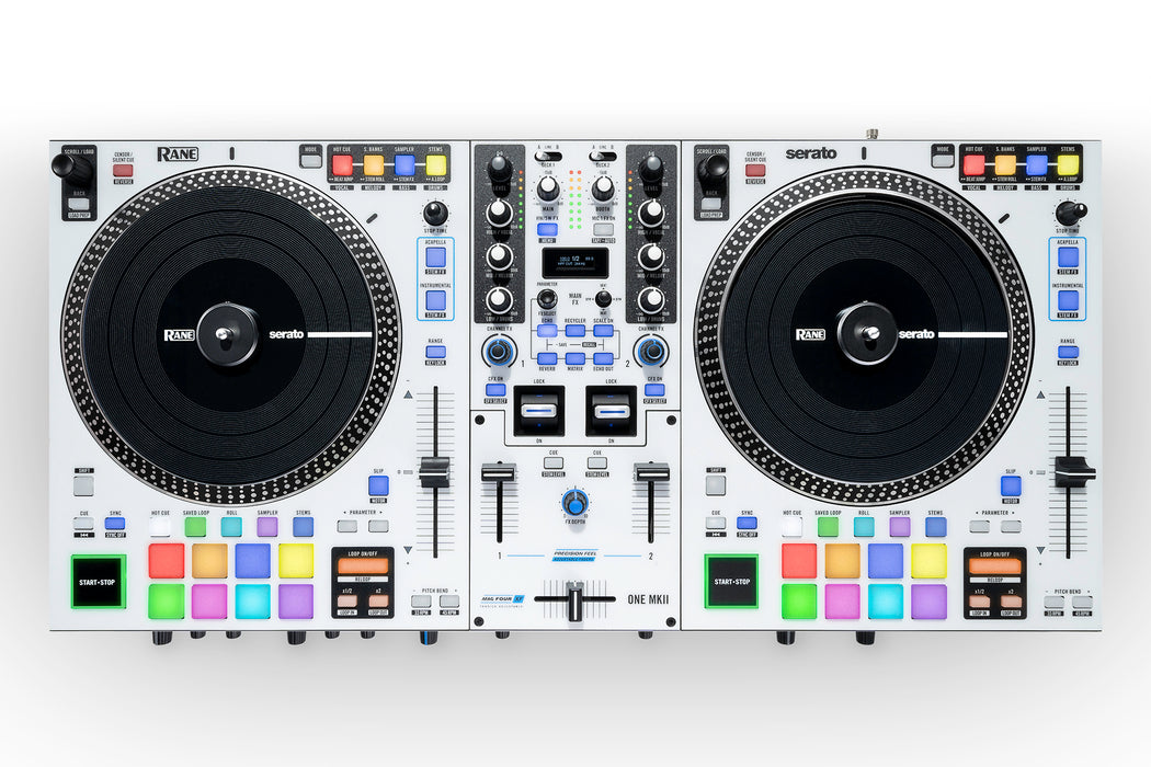 Rane DJ One MKII Performance-Ready Motorized DJ Controller + ProX XS-RANEONE WLT WH ATA Flight Case - Black on White