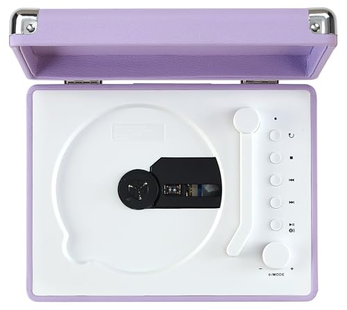Crosley CR3505A-LN Cruiser Retro Portable CD Player with Stereo Bluetooth Speakers and FM Radio, Lavender