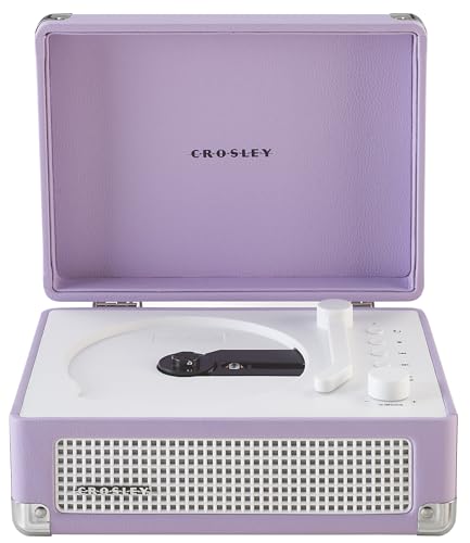 Crosley CR3505A-LN Cruiser Retro Portable CD Player with Stereo Bluetooth Speakers and FM Radio, Lavender