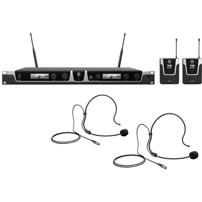 LD Systems U505 BPH Wireless Microphone System with 2-Bodypacks / 2-Headsets - 514 - 542 MHz