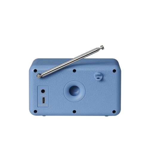 Crosley CR1121A-EB Cooper Retro AM/FM Radio, Portable Bluetooth Speaker with Aux Input and LED Display, Elemental Blue