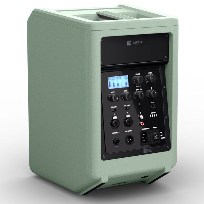 LD Systems ANNY 8 Portable 8" Bluetooth PA Speaker with Battery Power and Mixer (Green)