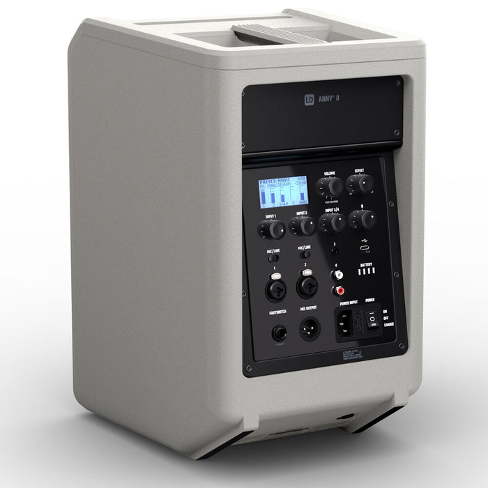 LD Systems ANNY 8 Portable 8" Bluetooth PA Speaker with Battery Power and Mixer (Gray)