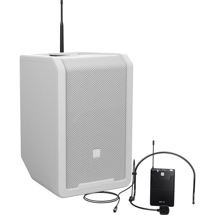 LD Systems ANNY 8 Portable Battery-Powered 8" Bluetooth PA Speaker with Mixer and Bodypack/Headset Mic (White)