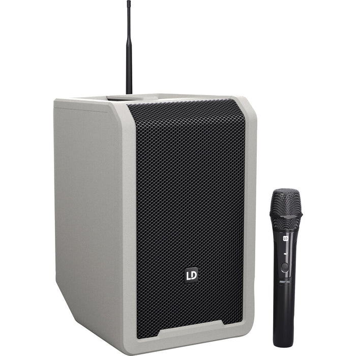 LD Systems ANNY 8 Portable 8" Battery-Powered Bluetooth PA Speaker with Handheld Wireless Mic (Gray)