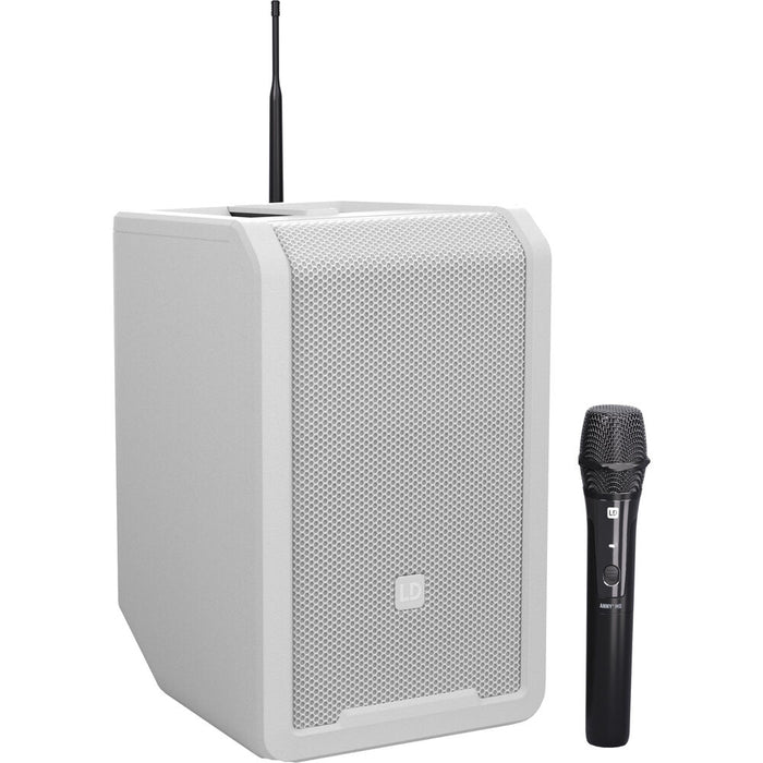 LD Systems ANNY 8 Portable 8" Battery-Powered Bluetooth PA Speaker with Handheld Wireless Mic (White)