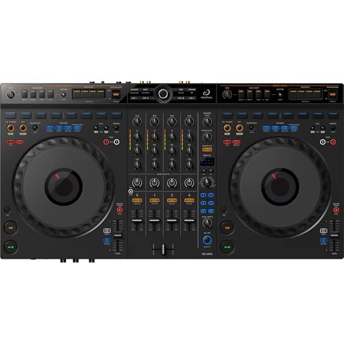 AlphaTheta DDJ-GRV6 4-channel DJ Controller with Groove Circuit and Pioneer HDJ-X5 Professional DJ Headphones (Silver)