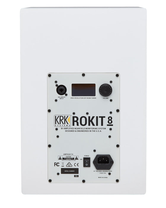 KRK ROKIT RP8 G4 Professional Bi-amp Studio Monitor, White Noise (Open Box)