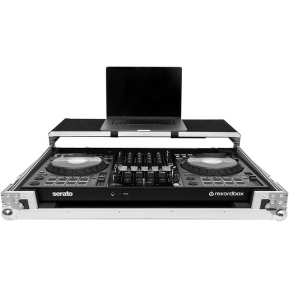 Pioneer DJ DDJ-FLX10 DJ Controller + Headline Laptop Platform & Wheels Flight Case
