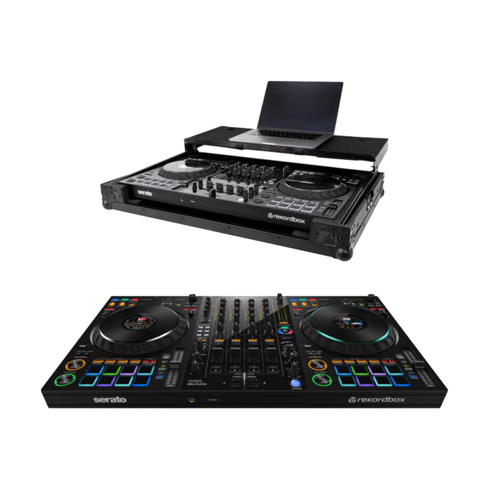 Pioneer DJ DDJ-FLX10 DJ Controller + Headliner Flight Case with Laptop Platform