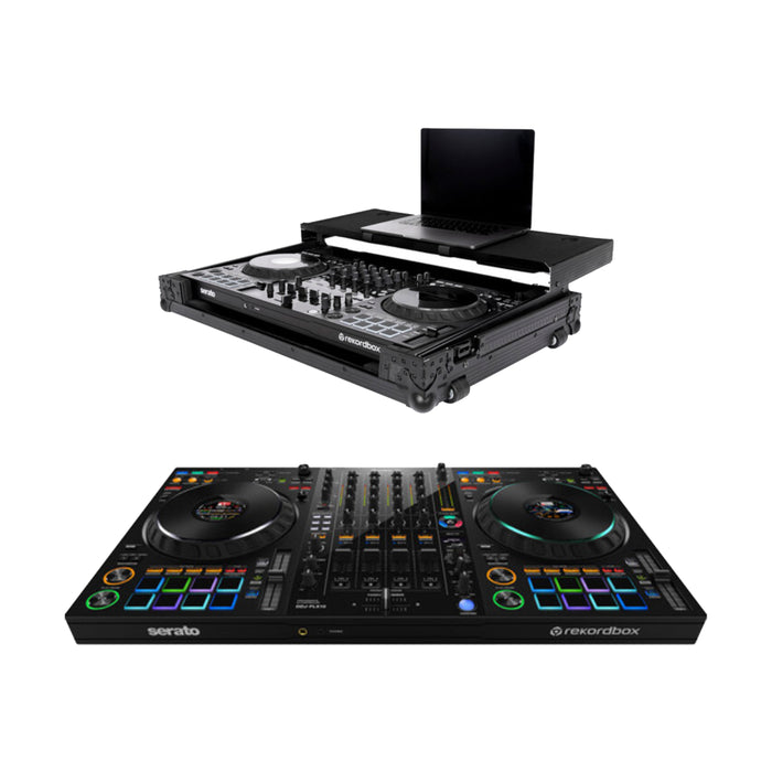 Pioneer DJ DDJ-FLX10 DJ Controller + Headliner Flight Case with Laptop Platform and Wheels