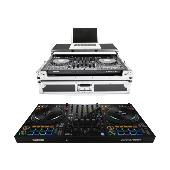 Pioneer DJ DDJ-FLX10 DJ Controller + Magma Bags DJ Controller Workstation Road Case