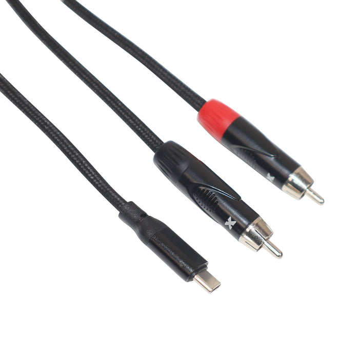ProX 3FT USB-C to Dual RCA Cable