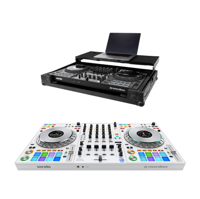Pioneer DJ DDJ-FLX10-W 4-channel DJ controller + Headliner Flight Case with Laptop Platform