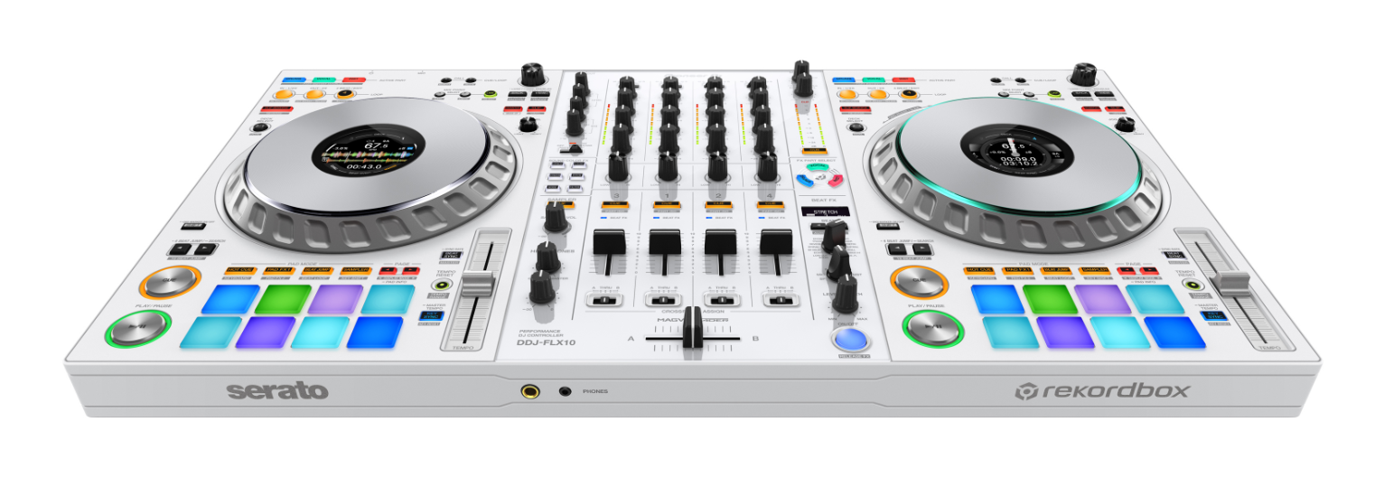 Pioneer DJ DDJ-FLX10-W 4-channel DJ controller + Odyssey Flight Case