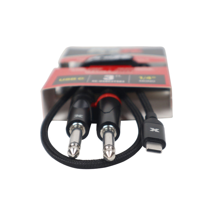 ProX 3FT USB-C to Dual 1/4" TS Cable