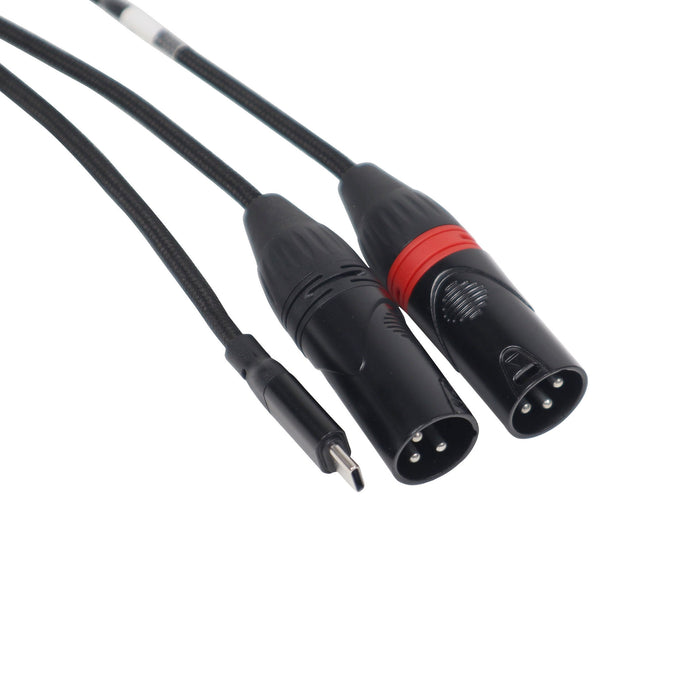 ProX XC-USBC2XM03 USB-C to Dual XLR-M Audio Cable - 3 Feet