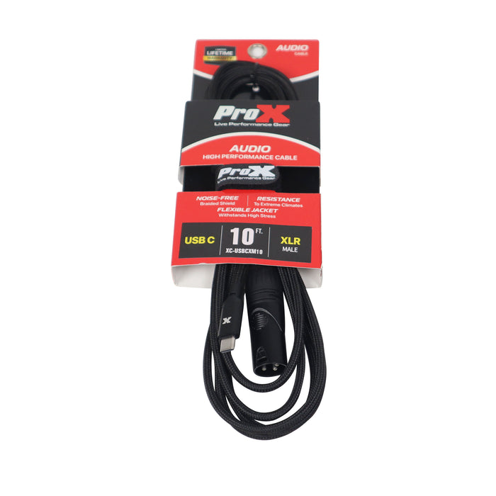 ProX XC-USBCXM10 USB-C to XLR-M Audio Cable - 10 Feet