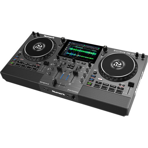 Numark Mixstream Pro Go - Standalone DJ Controller with Battery, DJ Mixer, Speakers, Amazon Music Unlimited, WiFi, Touchscreen, Works with Serato DJ (Open Box)