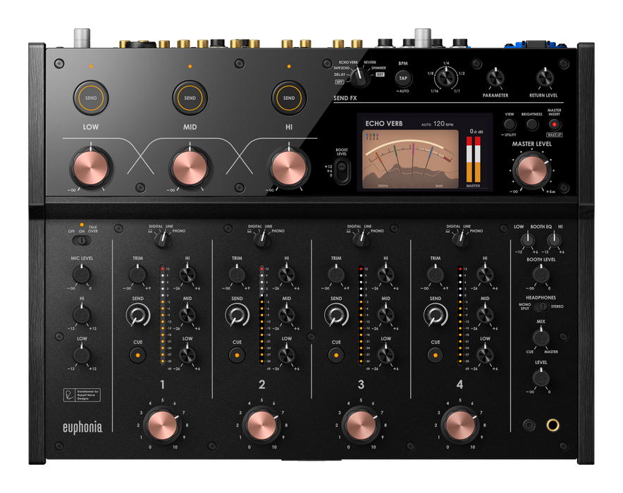 AlphaTheta Euphonia Professional Rotary Mixer + Magma MGA41036 Mixer Case