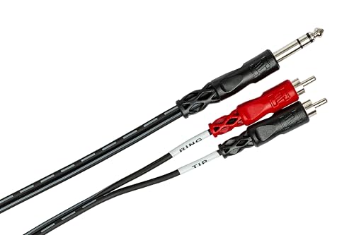 Hosa TRS-203 Insert Cable, 1/4 Inch TRS to Dual RCA, 9.8 Feet